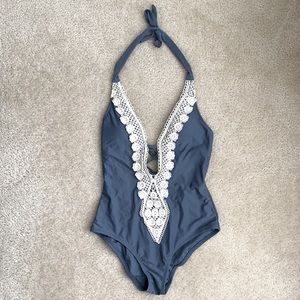 Mossimo Crocheted One-Piece Swim Suit, Size M